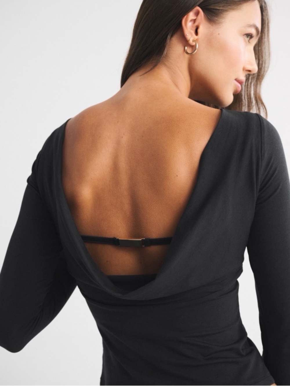 Abercrombie Open-Back Long Sleeve Black Dress - Sold out online!